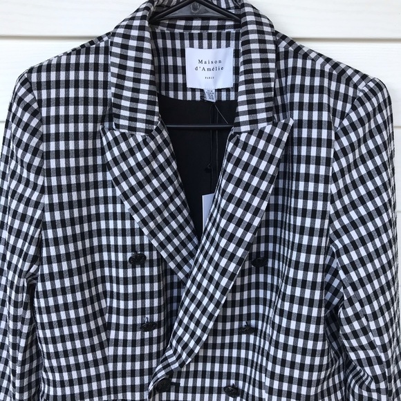 Maison d’Amelie Paris Gingham blazer size M - Picture 5 of 10
